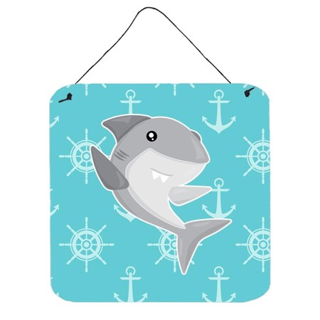 Carolines Treasures Shark on Blue Nautical Wall or Door Hanging Prints BB6940DS66